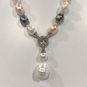 18 inch glass pearl necklace